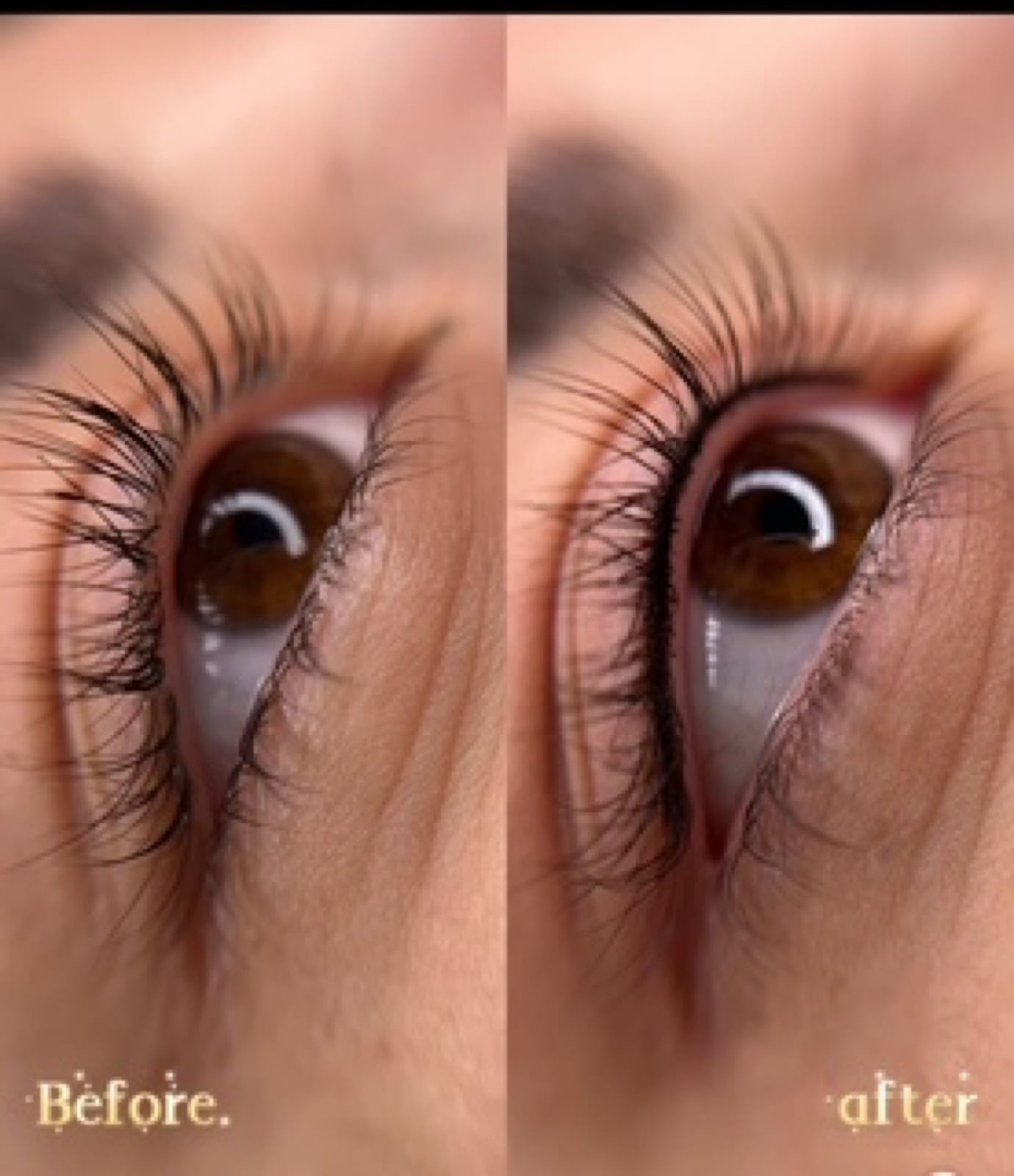 Permanent eyeliner before and after macro by Soza — subtle lash-line definition, Orange County
